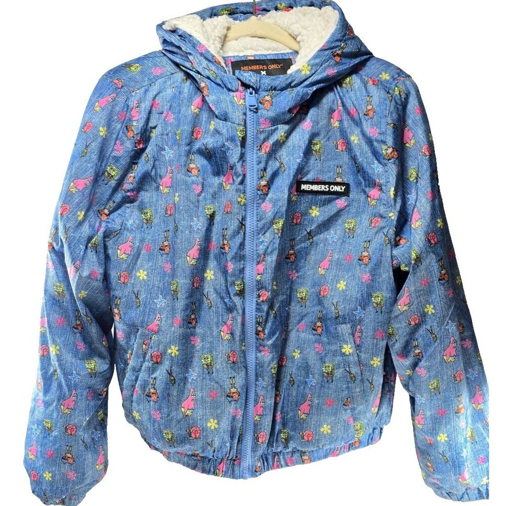 2022 Members Only X Nickelodeon Spongebob Womens XL Jacket Good Cond. *See Desc* - Picture 1 of 8